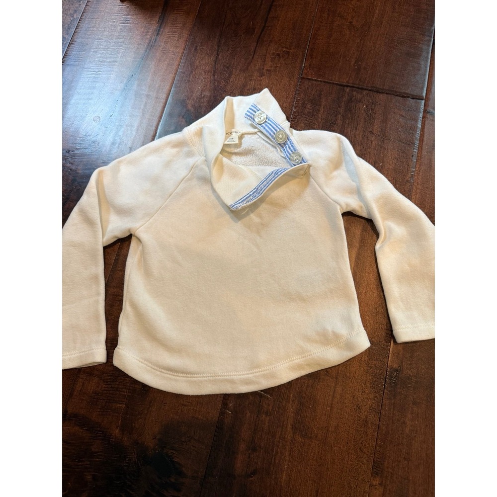 Jcrew‎ crewcuts white sweatshirt mock neck pullover XXS 2/3